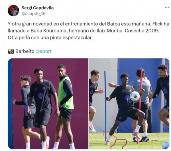 Phóng viên: Trung tâm 16 tuổi Kuruma đã tham gia khóa đào tạo đội một của Barcelona. Anh ấy là em tr